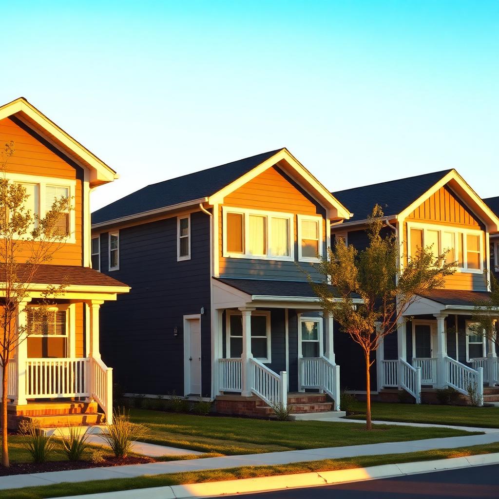 Row of residential rental properties